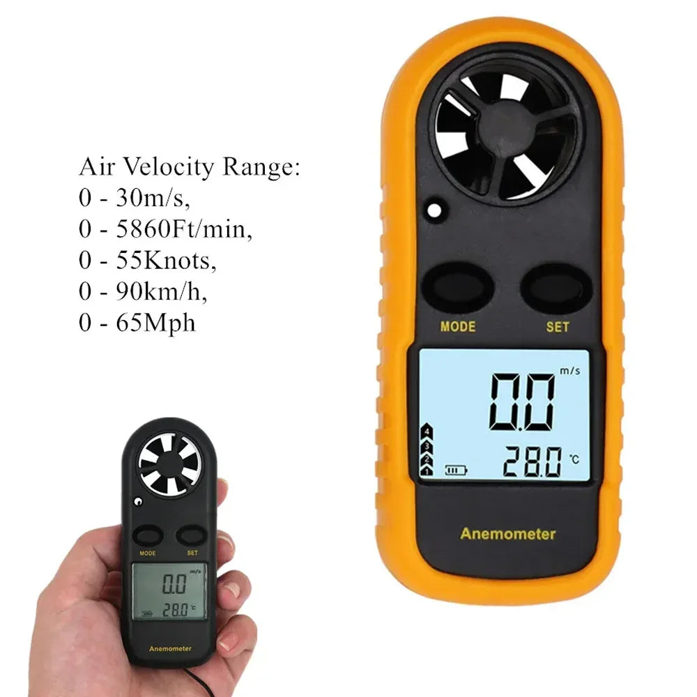Digital Mini Air Velocity Wind Speed Meter Anemometer - Omega Lifestyles