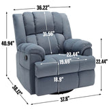 Manual Swivel Rocking Oversized Recliner Chair - Omega Lifestyles