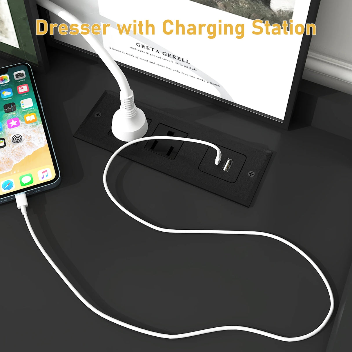 Modern 9-Drawer Wooden Dresser With LED Light