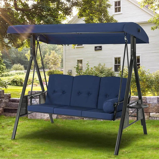 Outdoor Patio Swing with Adjustable Canopy - Omega Lifestyles