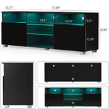 Modern High Gloss LED TV Stand With Storage Cabinet