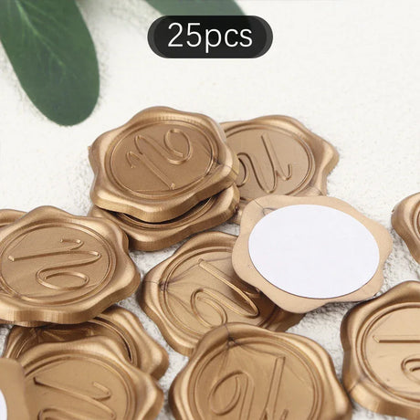 Pack Of 25 Initial Alphabet Adhesive Wax Seal Stickers - Omega Lifestyles