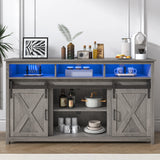 Farmhouse Sliding Barn Door Wooden TV Stand Cabinet