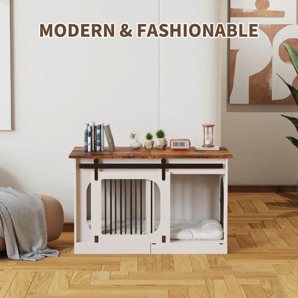 Farmhouse Style Large Indoor Dog Kennel Furniture - Omega Lifestyles