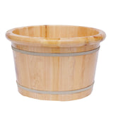 Cedar Wood Foot Bath Bucket With Massage Roller