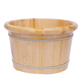 Cedar Wood Foot Bath Bucket With Massage Roller - Omega Lifestyles