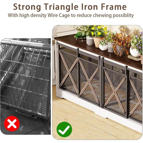 Double Dog Crate Furniture Heavy Duty Chew-Resistant Indoor - Omega Lifestyles