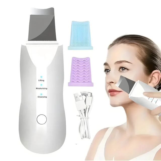Deep Vibrate Ultrasonic Facial Skin Scrubber Cleaner - Omega Lifestyles