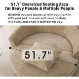 Oversized Round Barrel Chenille Fabric Accent Chair With Ottoman - Omega Lifestyles