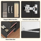 Modern 78-Inch White Glass Door Living Room Cabinet