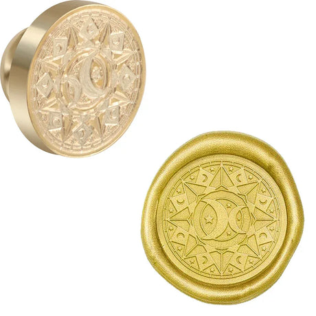 Wooden Handle Brass Seal Head Wax Seal Stamp - Omega Lifestyles