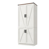 Farmhouse 2-Door Armoire Wardrobe Closet With LED