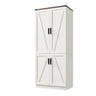 Farmhouse 2-Door Armoire Wardrobe Closet With LED