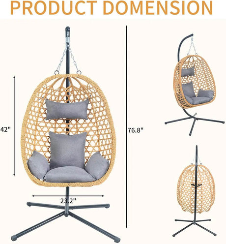 Hanging Egg Rattan Outdoor Lounge Chair - Omega Lifestyles