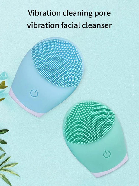 Silicone Electric Facial Cleanser Ultrasonic Massager Brush - Omega Lifestyles