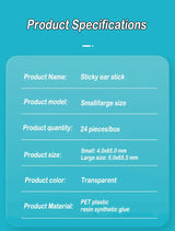 Pack Of 24 Soft Rubber Tip Sticky Ear Cleaning Cotton Swabs - Omega Lifestyles