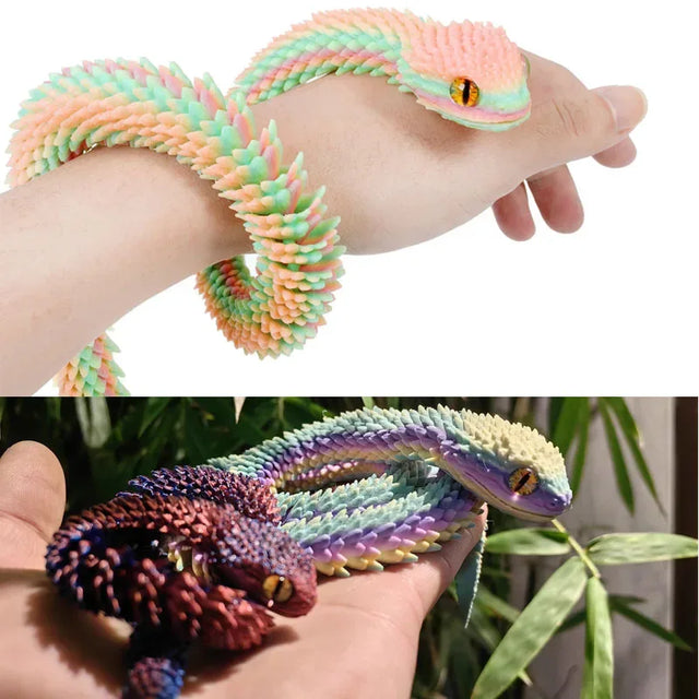 30cm Articulated 3D Printed Snake Toy Desktop Ornament - Omega Lifestyles