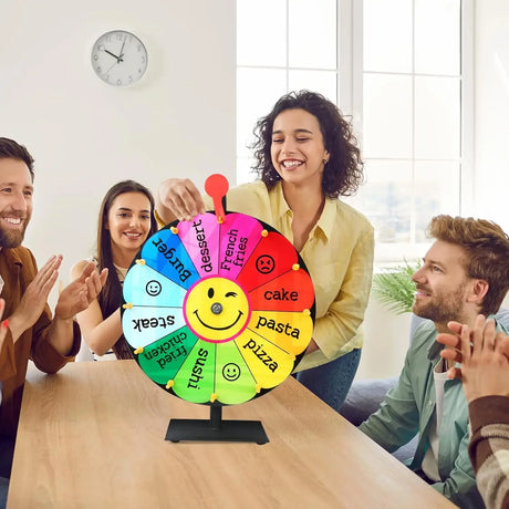 12-Slot Metal Prize Wheel Spinner with Stand - Omega Lifestyles