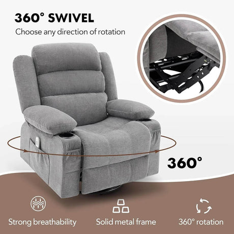 Oversized Rocker Recliner Chair with Heat Massage - Omega Lifestyles