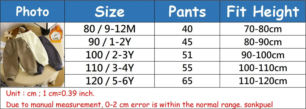 Winter Warm Kids Velvet Thickened Polyester Pants - Omega Lifestyles