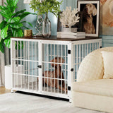 Multifunctional Wooden Dog Crate With Removable Tray - Omega Lifestyles