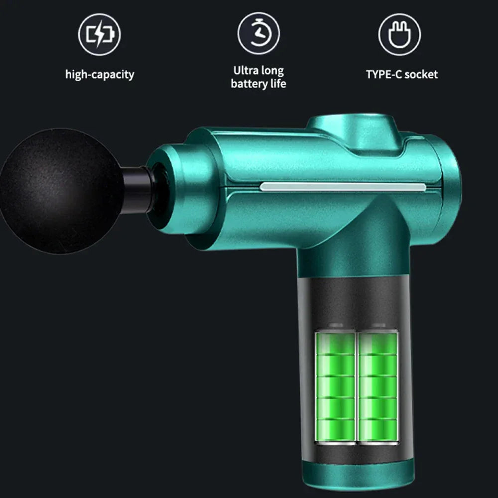 Electric Massage Gun With 8 Heads Touch Screen - Omega Lifestyles