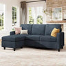 Convertible Firm Linen Fabric Sectional Sofa Light Grey - Omega Lifestyles