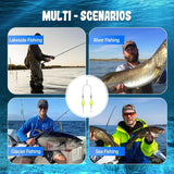 Set Of 10 Steel Alloy Double Reverse Fishing Hooks Rig - Omega Lifestyles