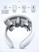 Composite Material Four-Head Neck Heating Vibration Massager - Omega Lifestyles