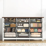 Rustic Wooden 12-Drawer Large Bedroom Dresser Chest