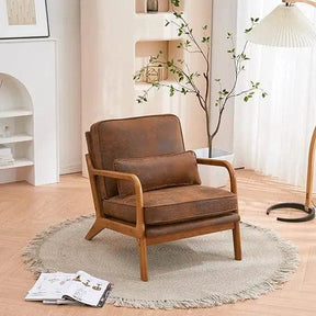 Mid-Century Linen Upholstered Accent Chair - Omega Lifestyles