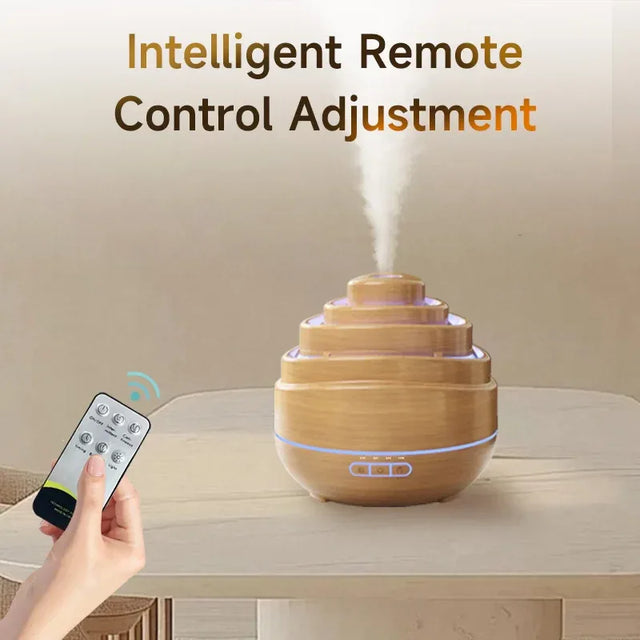 Ultrasonic Wood Grain Aroma Diffuser With Colorful LED Light - Omega Lifestyles