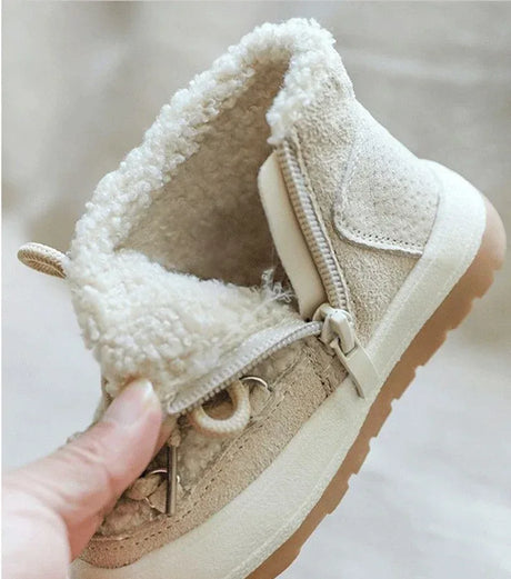Winter Plush Ankle Baby Snow Boots With Rubber Sole - Omega Lifestyles