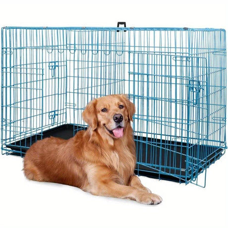 Folding Heavy Duty Iron Pet Crate For Dogs - Sleep Galleria