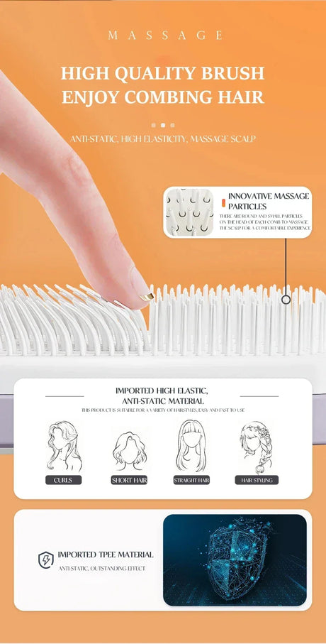 Rotatable Self-Cleaning Telescopic Airbag Hair Comb - Omega Lifestyles