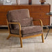 Mid-Century Modern Chenille Armchair with Lumbar Pillow - Omega Lifestyles