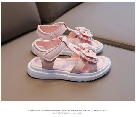 Girls Patent Leather Bow Soft Sole Sport Sandals - Omega Lifestyles