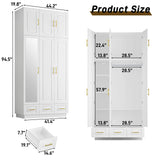 Modern 3-Door Engineered Wood Wardrobe With LED Lights