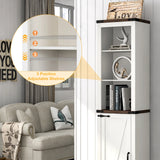 68-Inch Farmhouse Rustic Barn Door Storage Cabinet