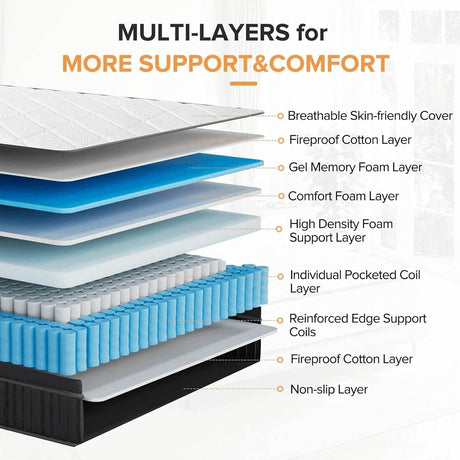 Medium Hybrid Pillow Top Mattress - Sleep Galleria