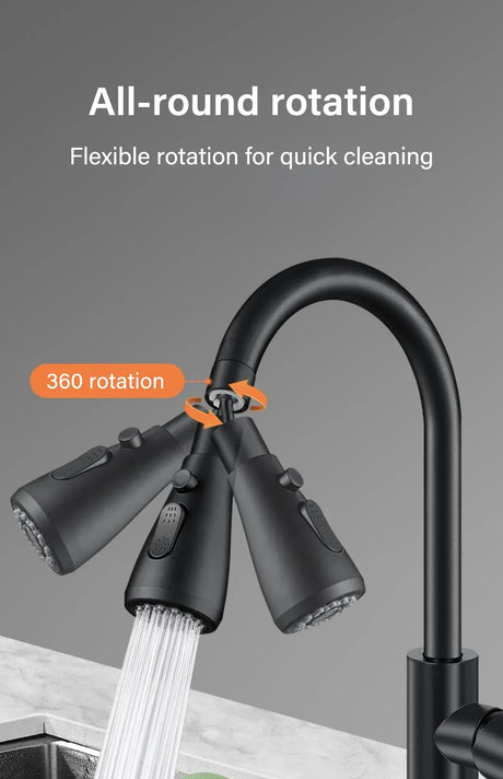 3-in-1 Rotating Kitchen Faucet Extender With Sprayer - Omega Lifestyles