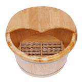 Cedar Wood Foot Bath Bucket With Massage Roller