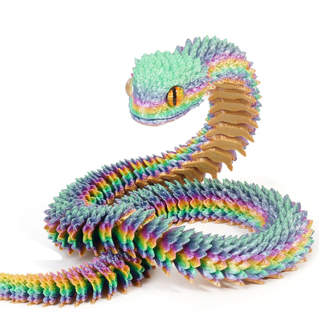 30cm Articulated 3D Printed Snake Toy Desktop Ornament - Omega Lifestyles