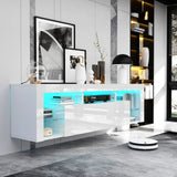 63-Inch High Gloss Floating TV Stand With RGB Lights