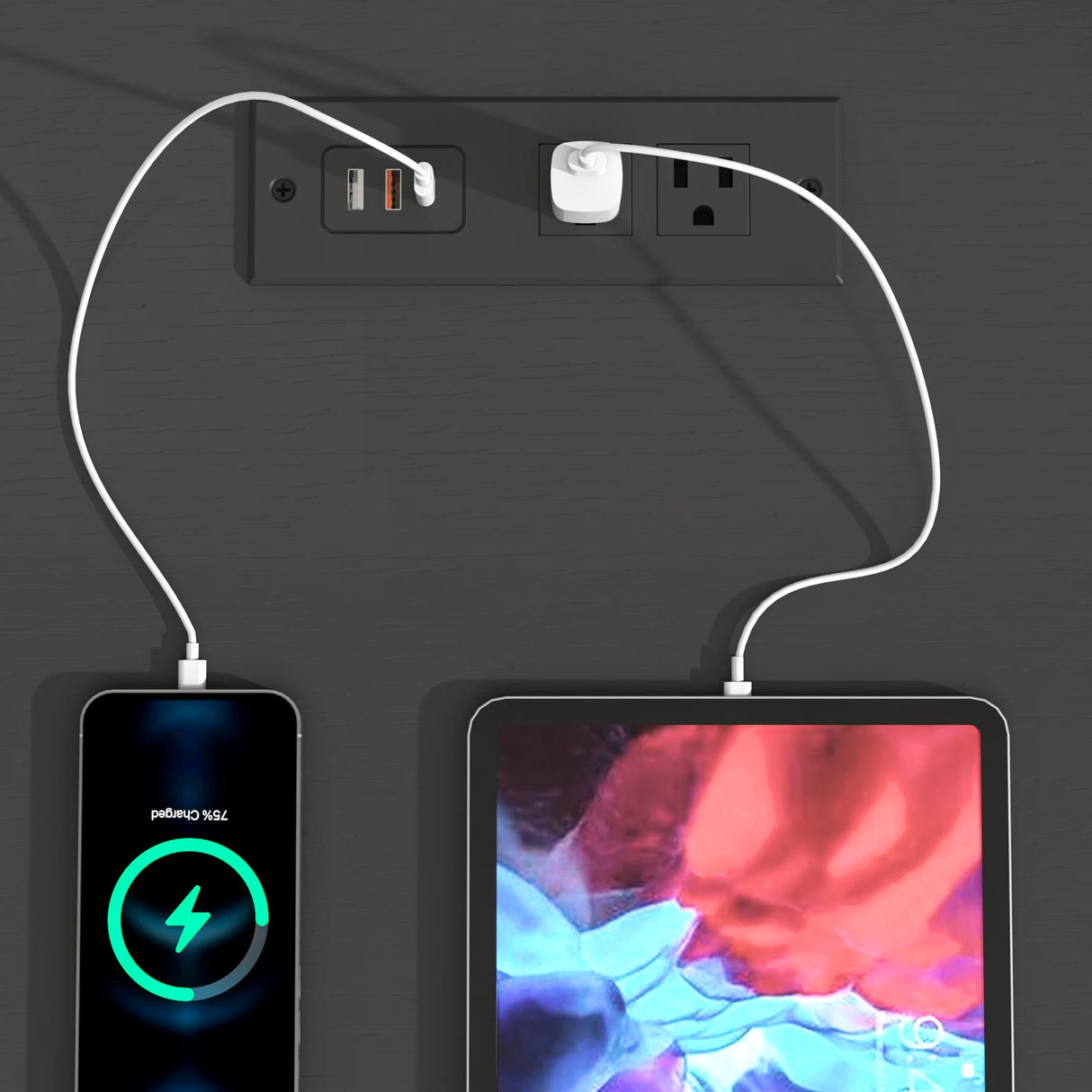 Modern 9 Drawer Engineered Wood Dresser With Charging Station