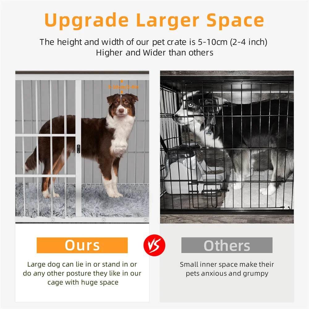 Multifunctional Wooden Dog Crate With Removable Tray - Omega Lifestyles