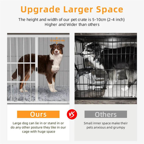 Multifunctional Wooden Dog Crate With Removable Tray - Omega Lifestyles