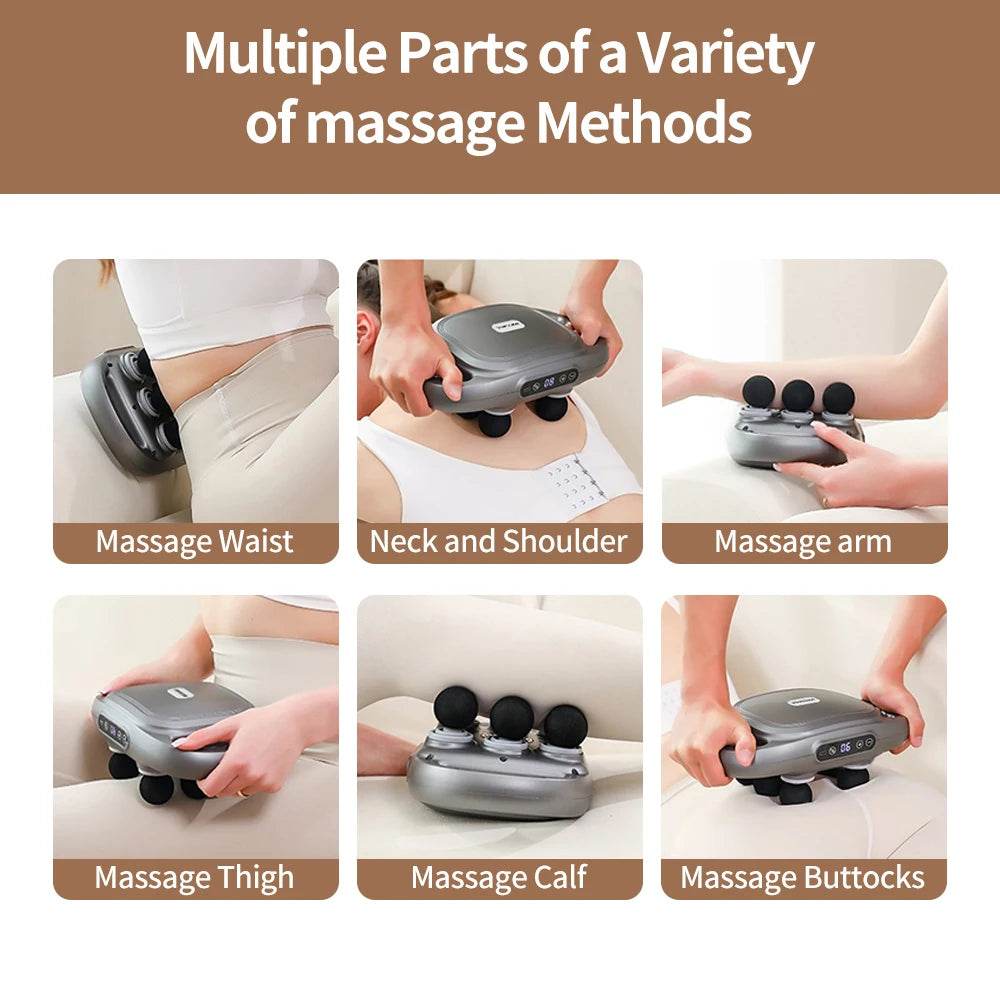 Six-Head Deep Tissue Handheld Percussion Massage Gun - Omega Lifestyles