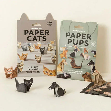 50-Piece DIY Origami Paper Cat Dog Dinosaur Set - Omega Lifestyles