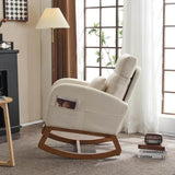 Beige Linen Upholstered Nursery Rocking Chair - Omega Lifestyles